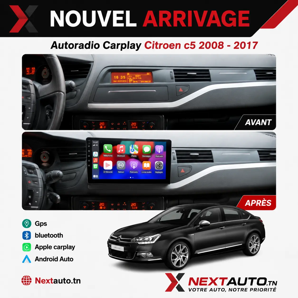 Autoradio Android Citroën C5 2008- 2017