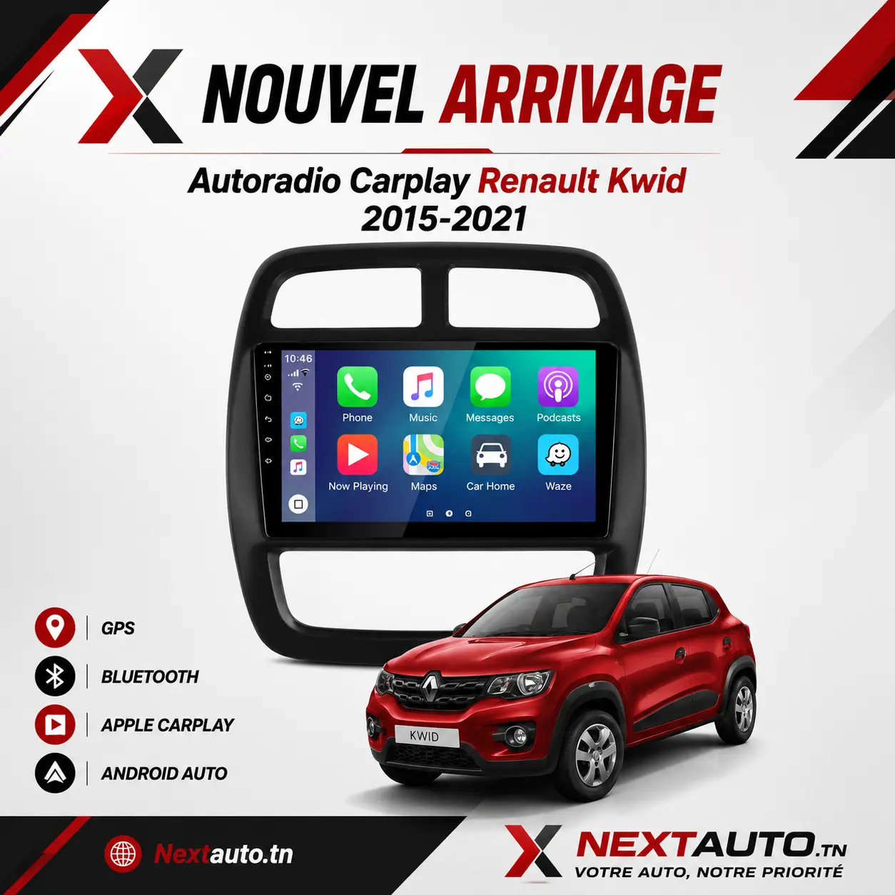 Autoradio Android Renault Kwid 2015- 2021