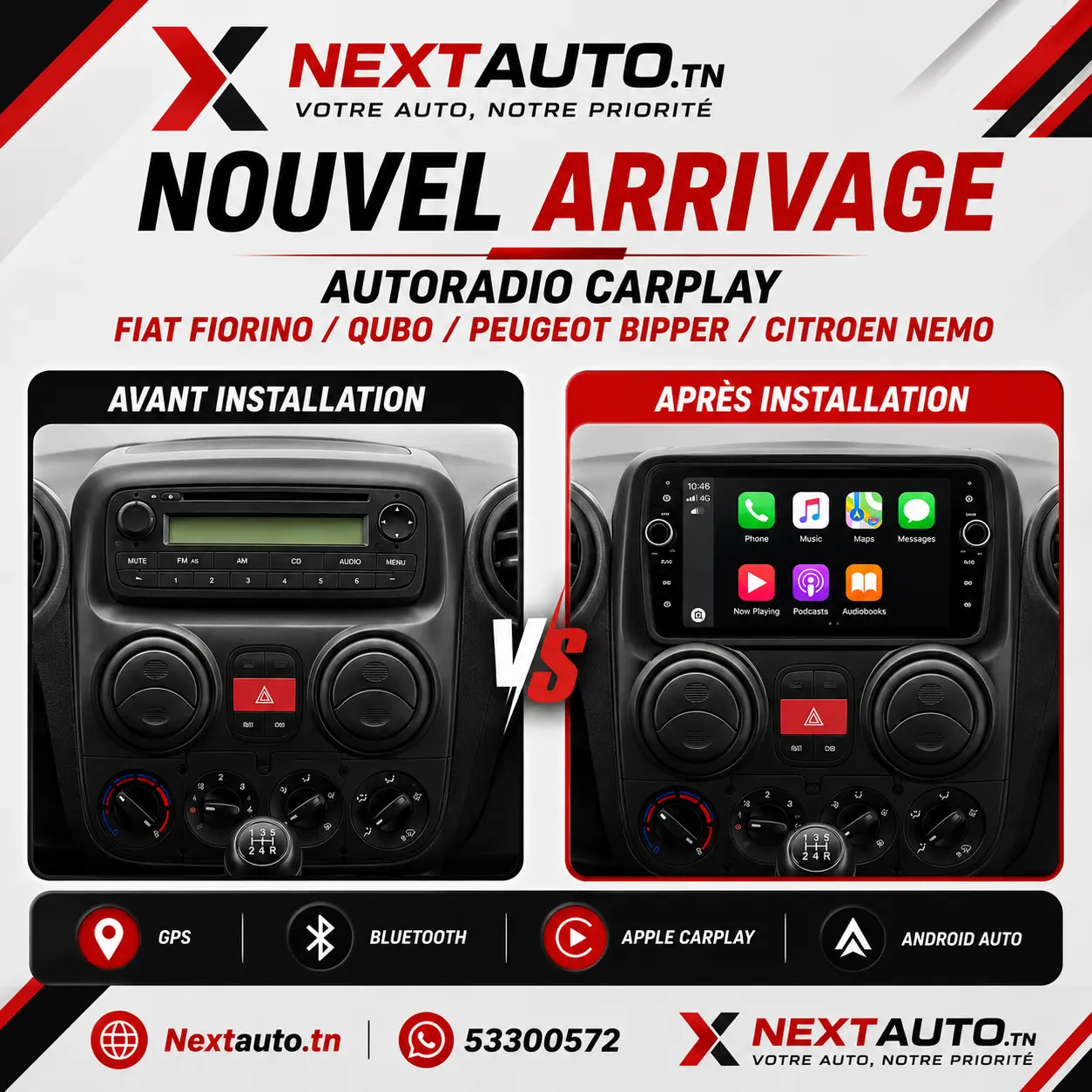 Autoradio Android Fiorino Qubo Bipper Nemo