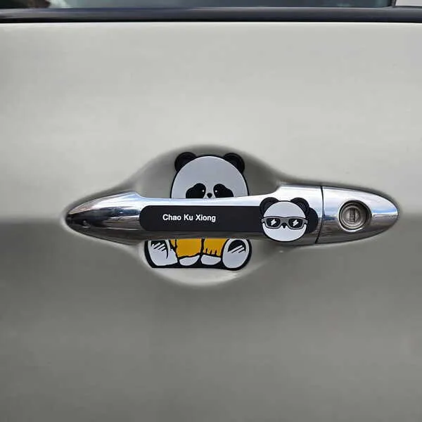 Kit de Protection cute panda pour Poignées de Porte de Voiture
