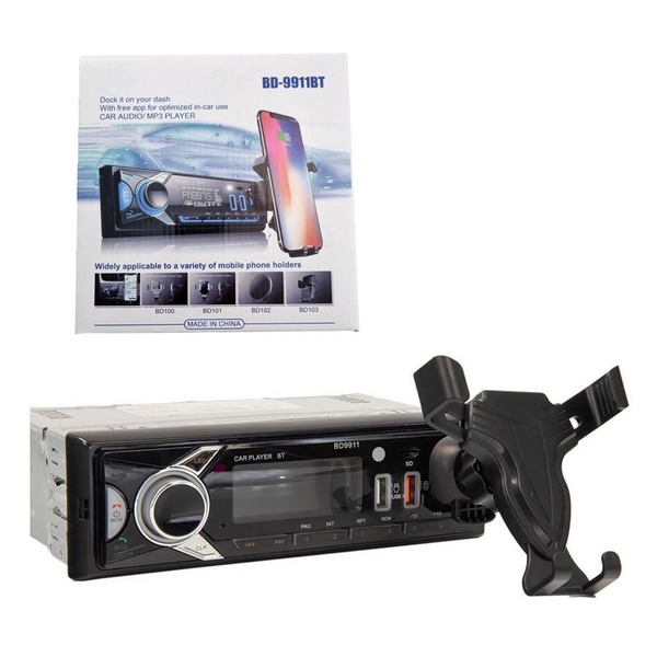 Poste Radio Voiture Multifonction avec Support Téléphone