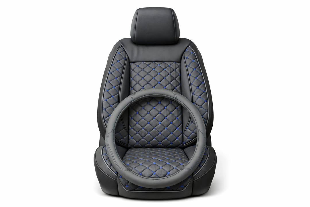 Pack Housse de Siège Next Auto – Semi-Cuir Confort pour Voitures 4 et 5 Places avec couvre volant