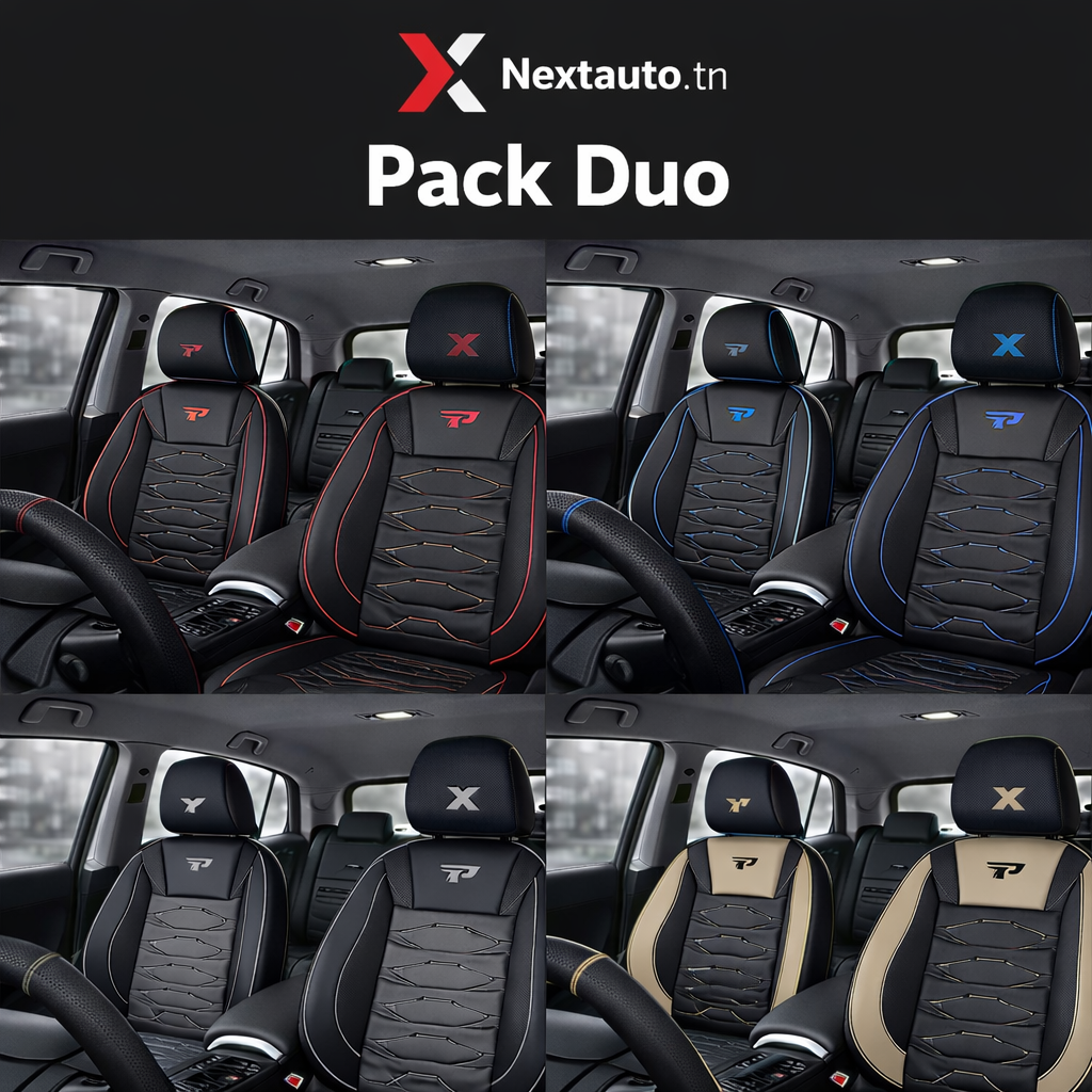 Pack Duo Premium : Housses Panda 5 Places + Couvre-Volant Assorti 🏆