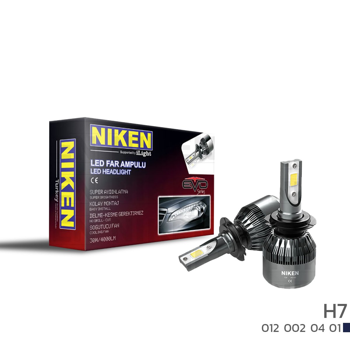 Ampoule LED H7 Niken Evo Series spécial Volkswagen 6000K 30W 4000LM | Next Auto Tunisie