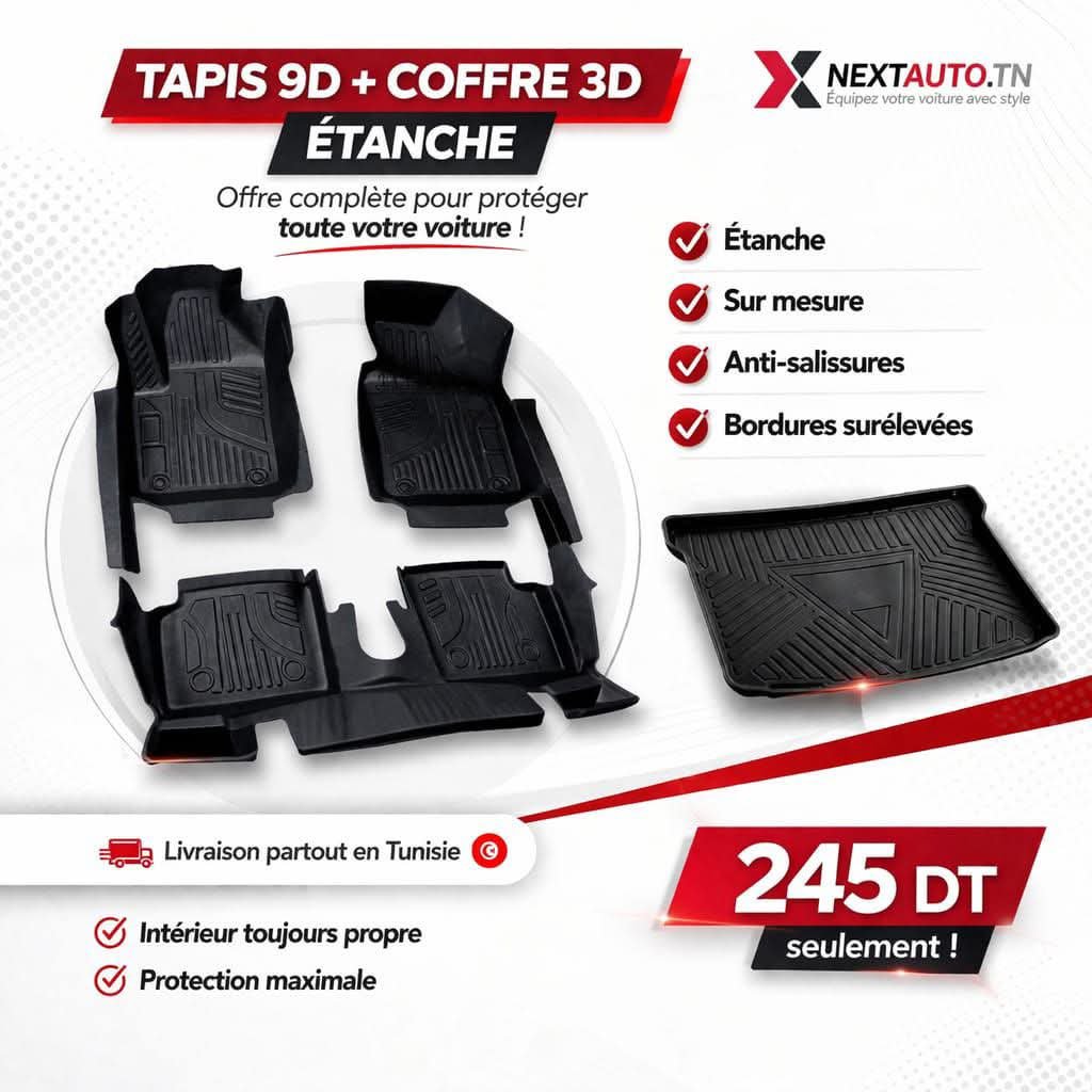 Pack Duo Tapis 9D + Tapis Coffre