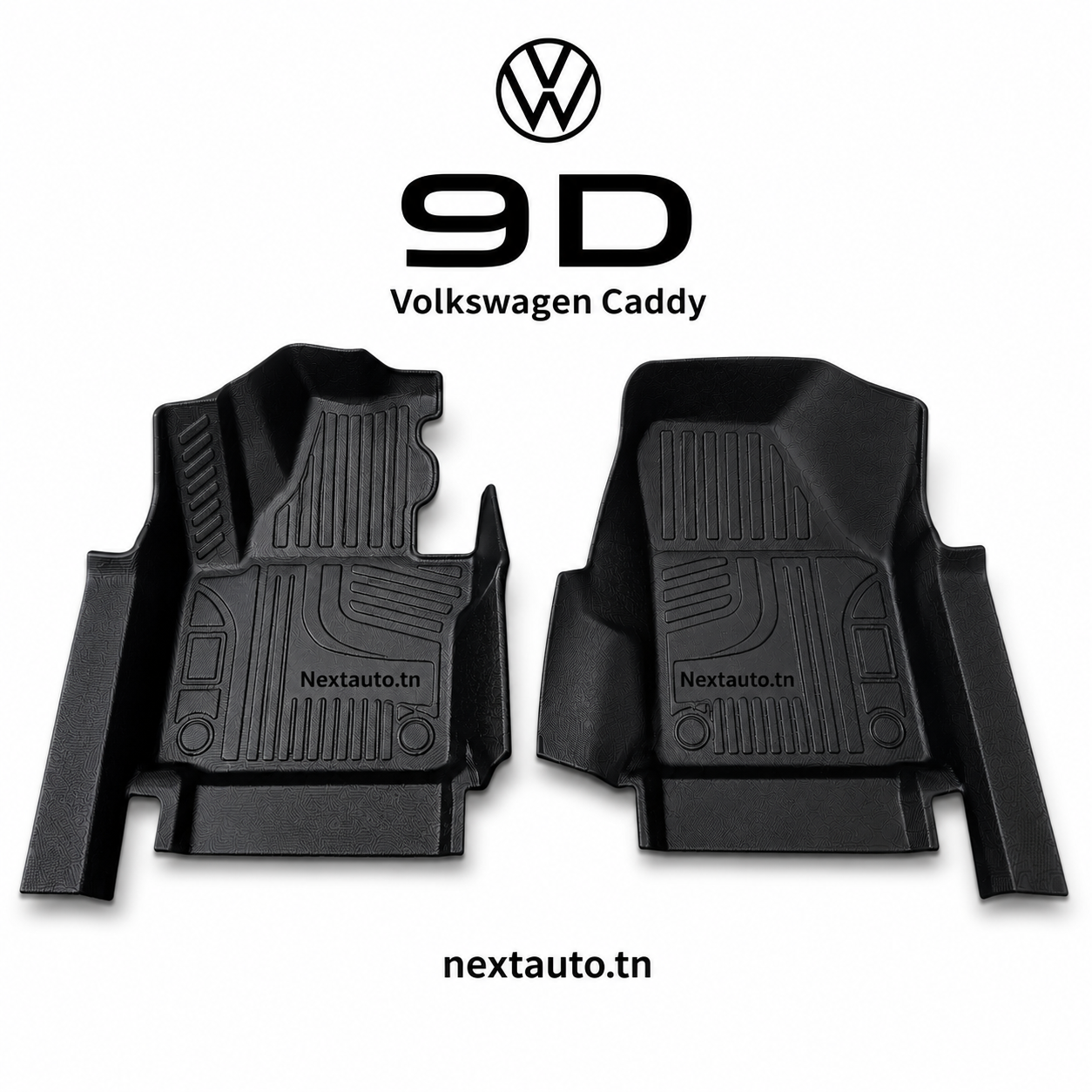 Tapis de sol 9D Premium sur mesure « Shield » Caddy Commercial