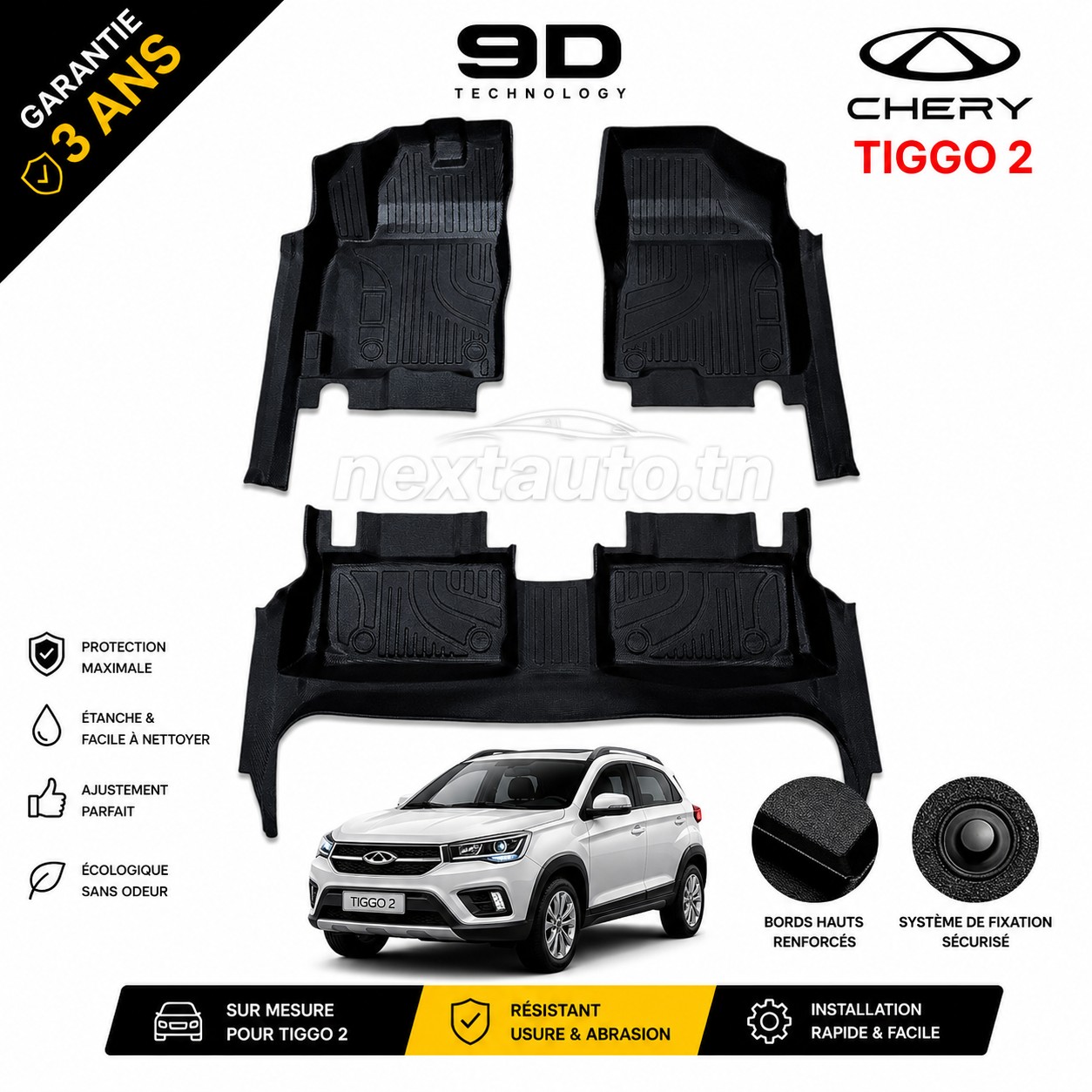 Tapis de Sol 9D Sur Mesure – Next Auto Chery Tiggo 2