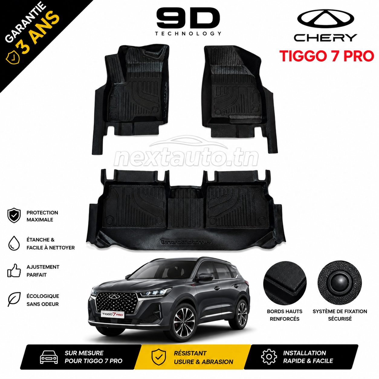 Tapis de Sol 9D Sur Mesure – Next Auto Chery Tiggo 7 pro