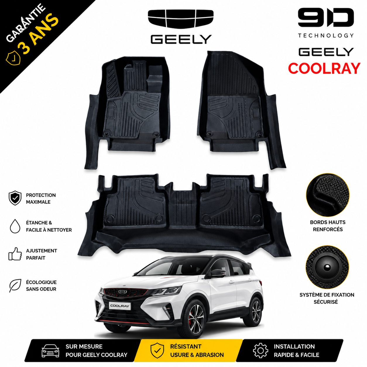 Tapis de Sol 9D Sur Mesure – Next Auto Geely Coolray
