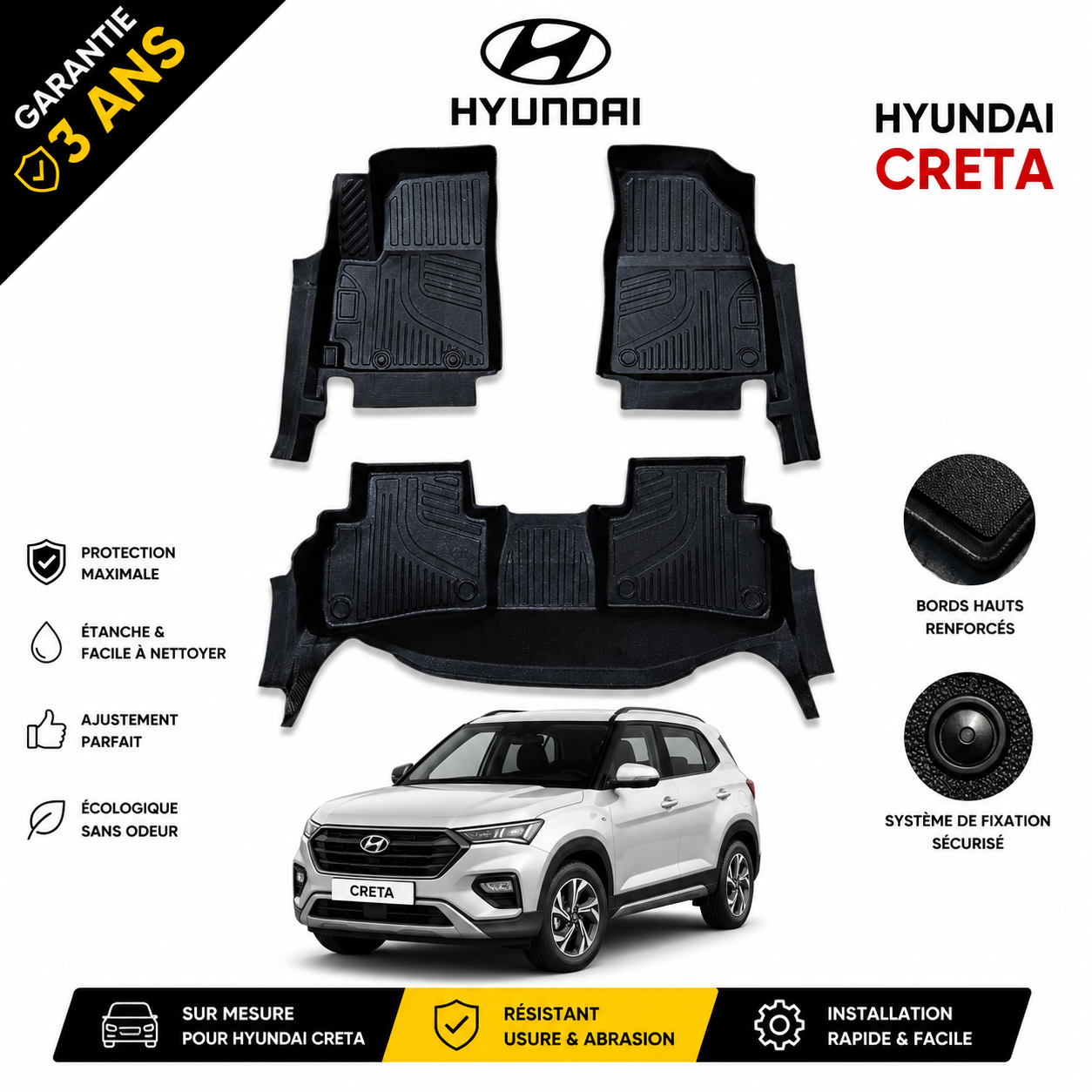 Tapis de Sol 9D Sur Mesure – Next Auto Hyundai Creta
