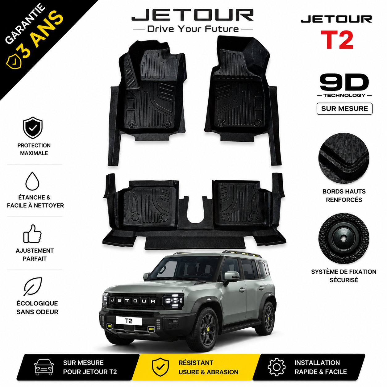 Tapis de Sol 9D Sur Mesure – Next Auto Jetour T2