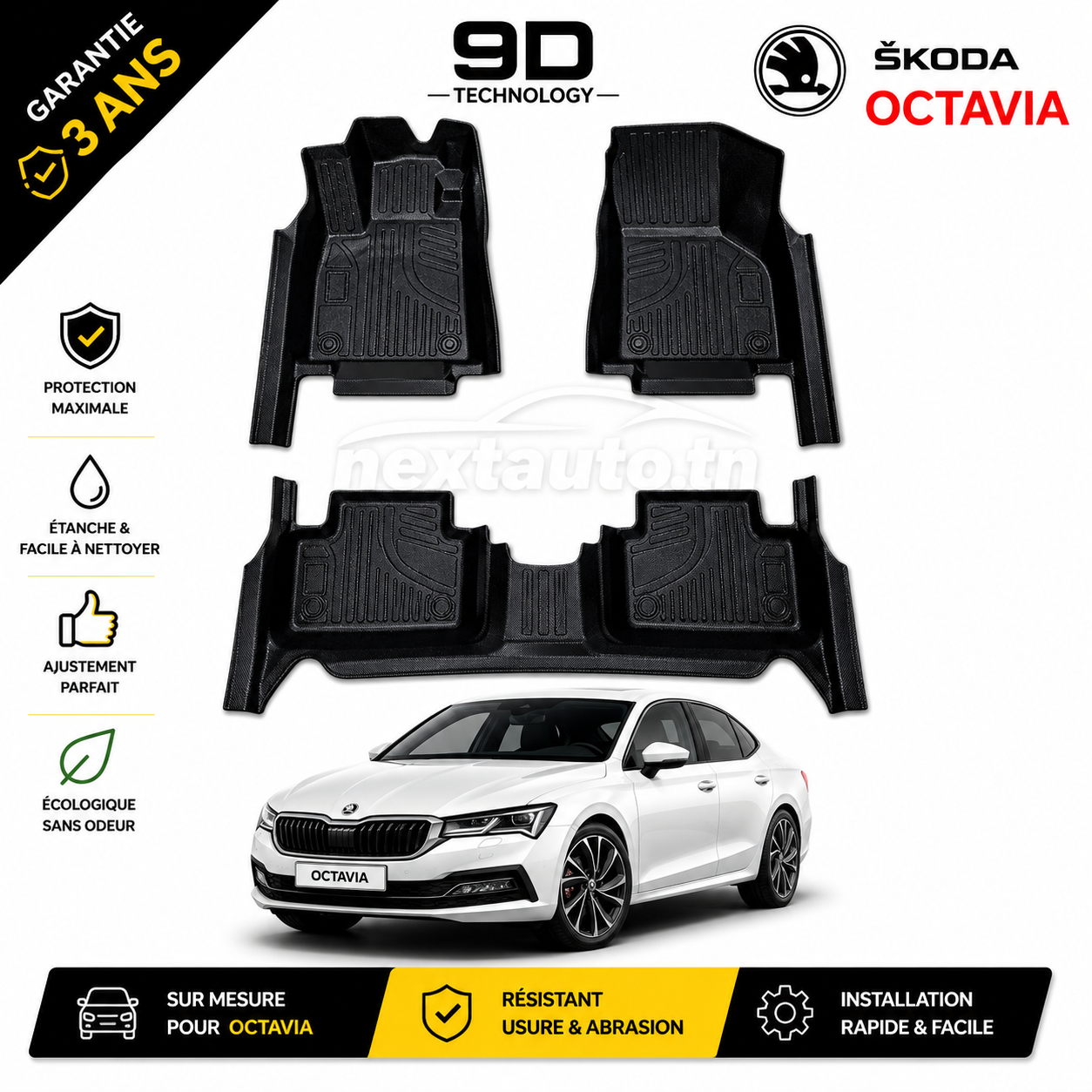 Tapis de Sol 9D Sur Mesure – Next Auto Skoda Octavia