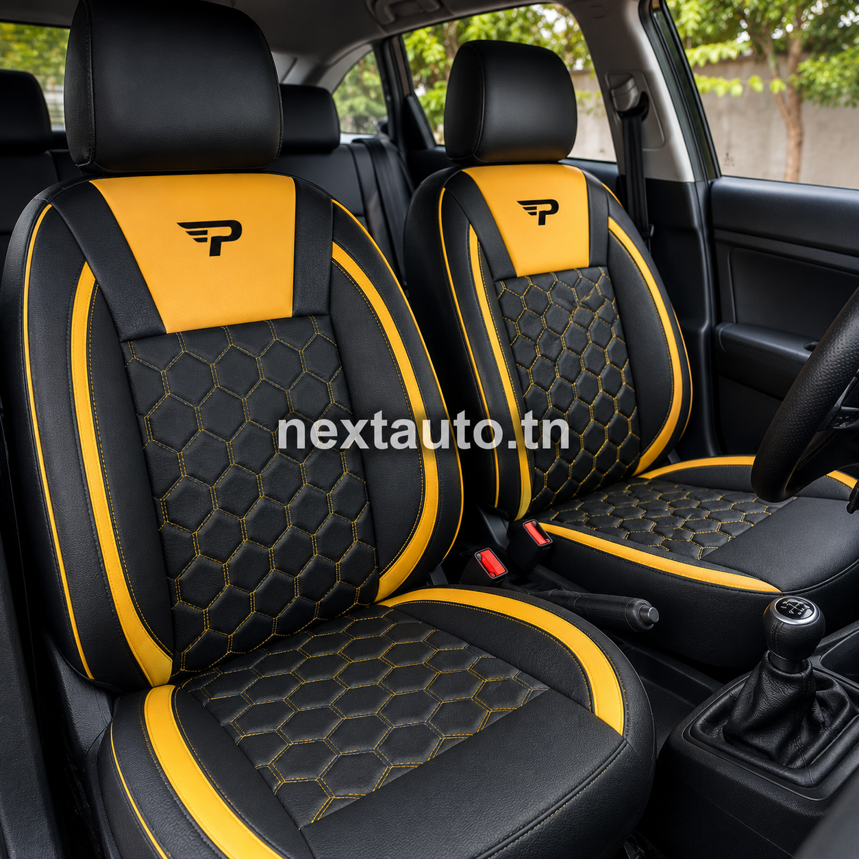Panda Premium PN004 – Housse de Siège Auto Édition Sport (Jaune & Noir) | Next Auto - 2 places – Image 2