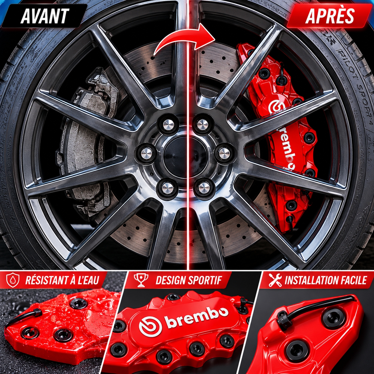 Cache Étrier Brembo Universel – Look Sportif pour Vos Jantes – Image 2