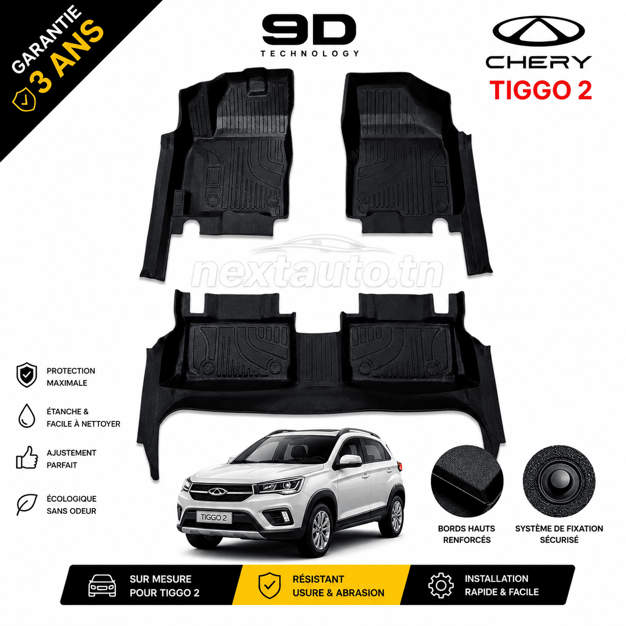 Tapis de sol Chery Tiggo 2 sur mesure