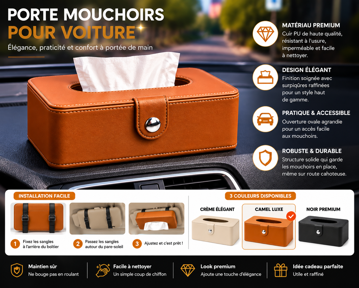 Porte-Mouchoirs Premium pour Voiture â Image 3