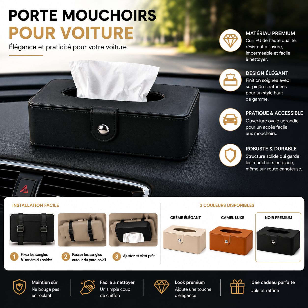 Porte-Mouchoirs Premium pour Voiture â Image 2