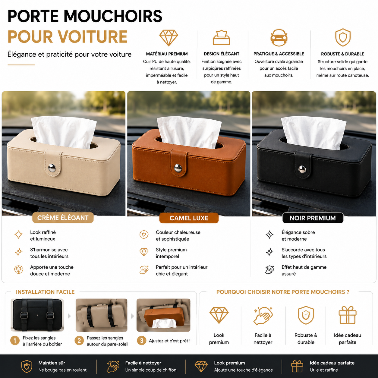 Porte-Mouchoirs Premium pour Voiture â Image 8