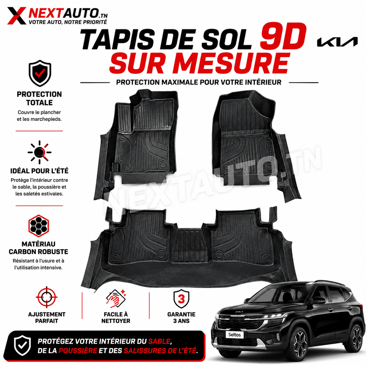 Tapis de sol Kia Seltos sur mesure