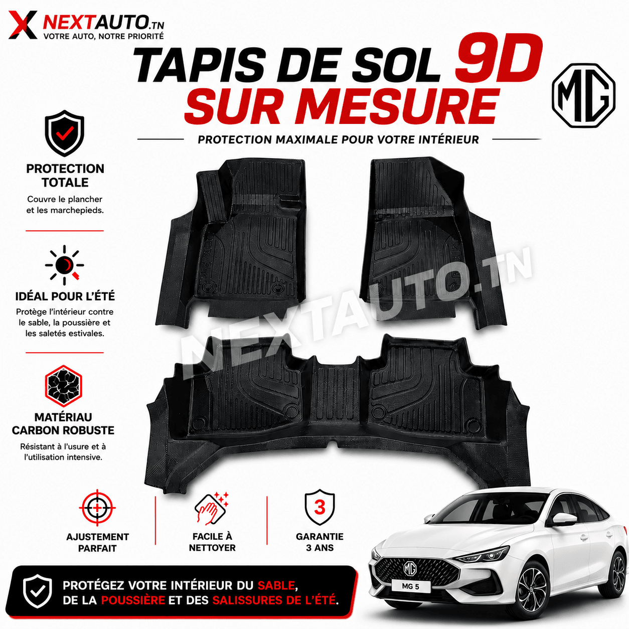 Tapis de sol MG5 sur mesure