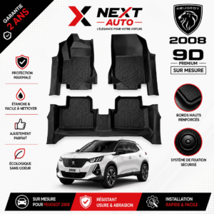 Tapis 9D sur mesure pour voiture  2008 – Protection Premium | Next Auto Tunisie