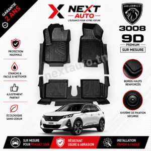 Tapis 9D Peugeot 3008 Sur Mesure | Next Auto Tunisie