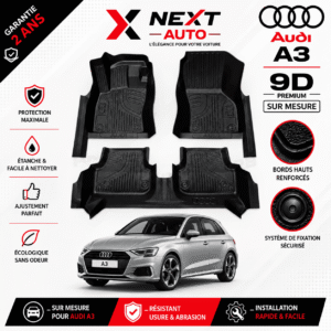 Tapis 9D Sur Mesure pour Voiture Audi A3 – Protection Premium | Next Auto Tunisie