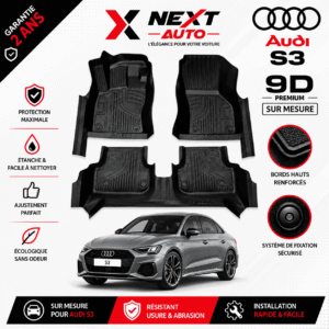 Tapis 9D Sur Mesure pour Voiture S3 – Protection Premium | Next Auto Tunisie