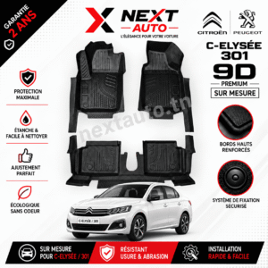 Tapis 9D Sur Mesure pour Voiture 301 – Protection Premium | Next Auto Tunisie