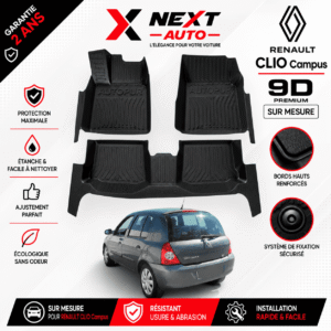 Tapis 9D Sur Mesure pour Voiture clio compus – Protection Premium | Next Auto Tunisie