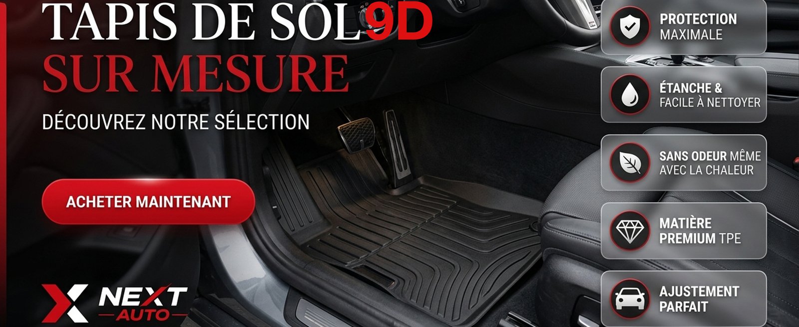 Tapis de sol 9D sur mesure – NextAuto