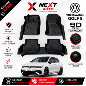 Tapis 9D Sur Mesure pour Voiture Golf 8 – Protection Premium | Next Auto Tunisie