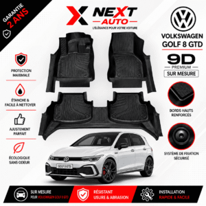 Tapis 9D Sur Mesure pour Voiture Golf 8 GtD – Protection Premium | Next Auto Tunisie