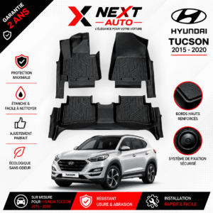 Tapis 9D Sur Mesure pour Voiture Hyundai Tucson 2015-2020 – Protection Premium | Next Auto Tunisie