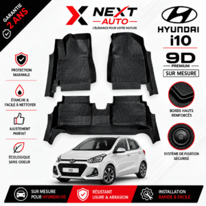 Tapis 9D Sur Mesure pour Voiture i10 – Protection Premium | Next Auto Tunisie