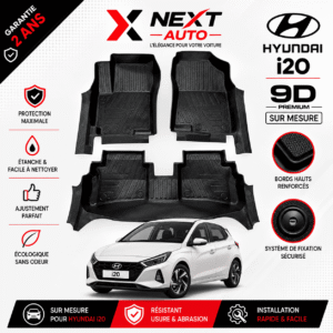 Tapis 9D Sur Mesure pour Voiture i20 – Protection Premium | Next Auto Tunisie