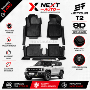 Tapis 9D Sur Mesure pour Voiture Jetour T2 – Protection Premium | Next Auto Tunisie