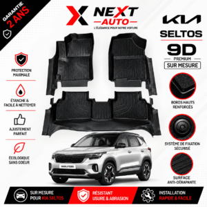 Tapis 9D Sur Mesure pour Voiture Kia Seltos – Protection Premium | Next Auto Tunisie
