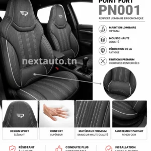 Panda Premium : L'Excellence du Confort et de la Protection Auto - Gris 4/5 places -