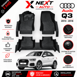 Tapis 9D Sur Mesure pour Voiture Q3 2013-2018 – Protection Premium | Next Auto Tunisie
